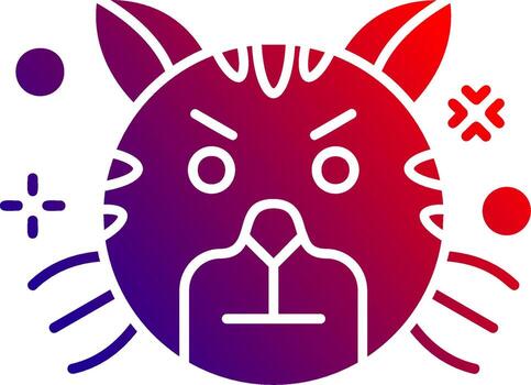 Angry Solid Gradient Icon vector