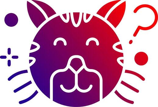 Thinking Solid Gradient Icon vector