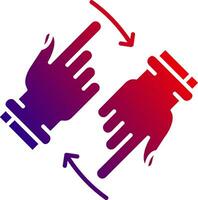 Rotate Two Hands Solid Gradient Icon vector