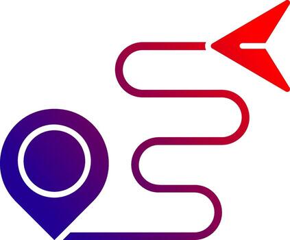 Route Solid Gradient Icon vector