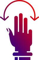 Three Fingers Rotate Solid Gradient Icon vector