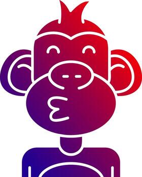 Beso sólido degradado icono vector