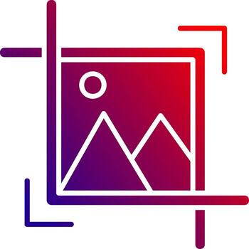 Crop Solid Gradient Icon vector
