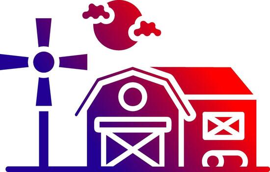 Barn Solid Gradient Icon vector