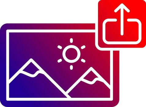 exportar sólido degradado icono vector