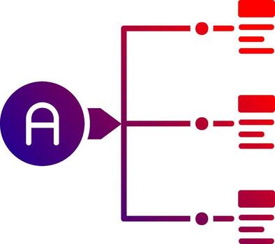 Relation Solid Gradient Icon vector