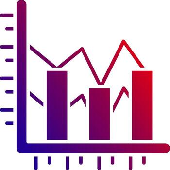 bar gráfico sólido degradado icono vector