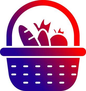 Basket Solid Gradient Icon vector