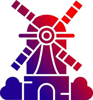 Windmill Solid Gradient Icon vector