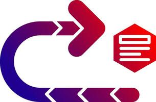 Right turn Solid Gradient Icon vector