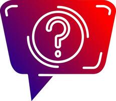 Question Solid Gradient Icon vector