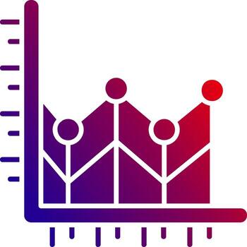 línea gráfico sólido degradado icono vector