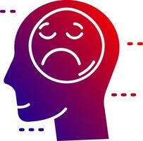 Sadness Solid Gradient Icon vector