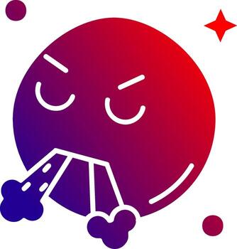 Angry Solid Gradient Icon vector