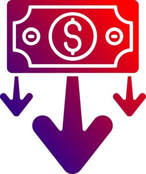 Decrease Solid Gradient Icon vector