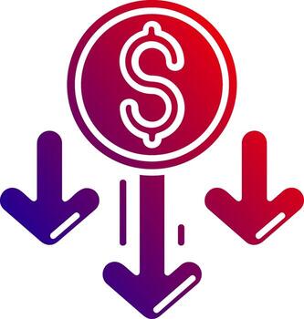 Decrease Solid Gradient Icon vector