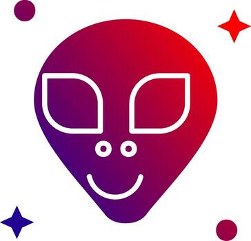 Alien Solid Gradient Icon vector