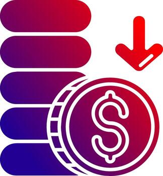 pérdida sólido degradado icono vector