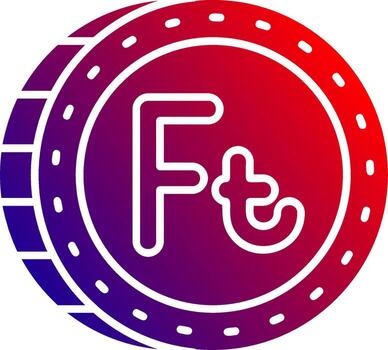 florín sólido degradado icono vector