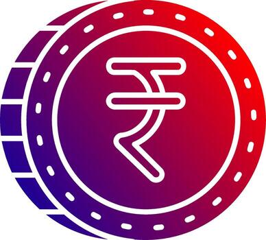 Ruppee Solid Gradient Icon vector