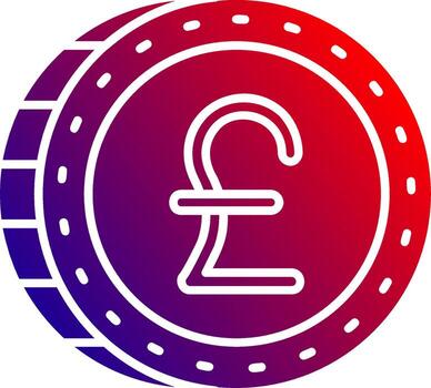 Pound Solid Gradient Icon vector
