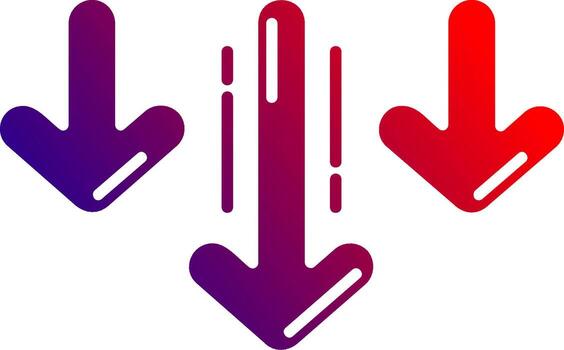 Decrease Solid Gradient Icon vector