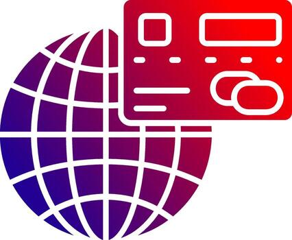 global sólido degradado icono vector