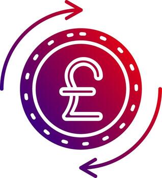 Pound Solid Gradient Icon vector