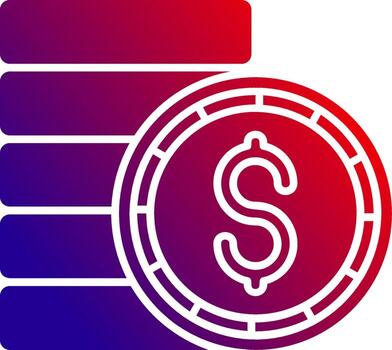 Coin Solid Gradient Icon vector