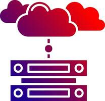 nube datos sólido degradado icono vector