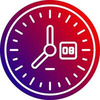 reloj sólido degradado icono vector