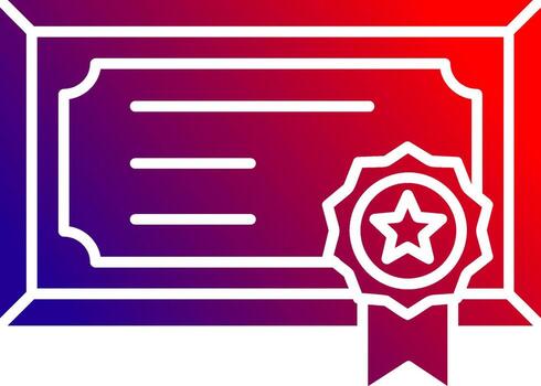 Certificate Solid Gradient Icon vector