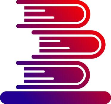libros sólido degradado icono vector