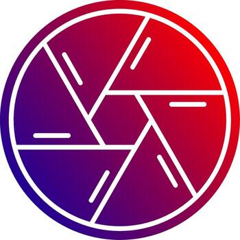 obturador sólido degradado icono vector