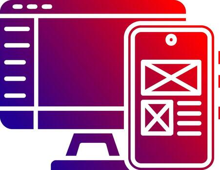 sensible diseño sólido degradado icono vector