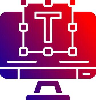 Typography Solid Gradient Icon vector