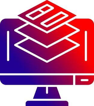 Layer Solid Gradient Icon vector