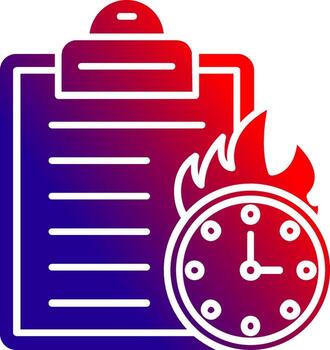 fecha límite sólido degradado icono vector