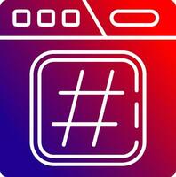 hashtag sólido degradado icono vector