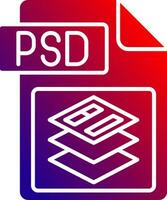 Psd file format Solid Gradient Icon vector