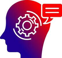 Thinking Solid Gradient Icon vector