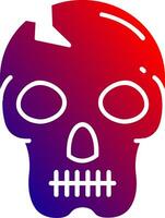Skull Solid Gradient Icon vector