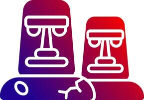 moai sólido degradado icono vector