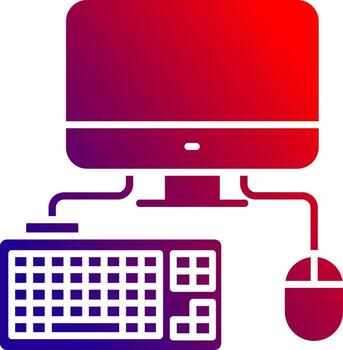 Computer Solid Gradient Icon vector