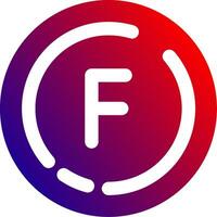 Letter f Solid Gradient Icon vector