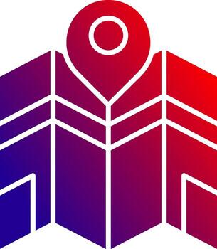 Map Solid Gradient Icon vector