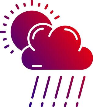 rain Solid Gradient Icon vector