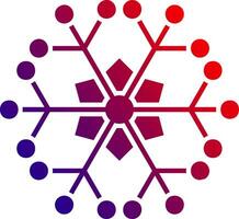copo de nieve sólido degradado icono vector