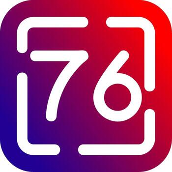 setenta seis sólido degradado icono vector