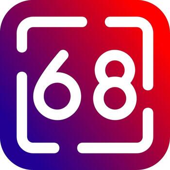 Sixty Eight Solid Gradient Icon vector
